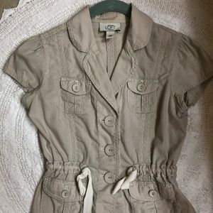 LOFT XXSP short sleeved khaki jacket